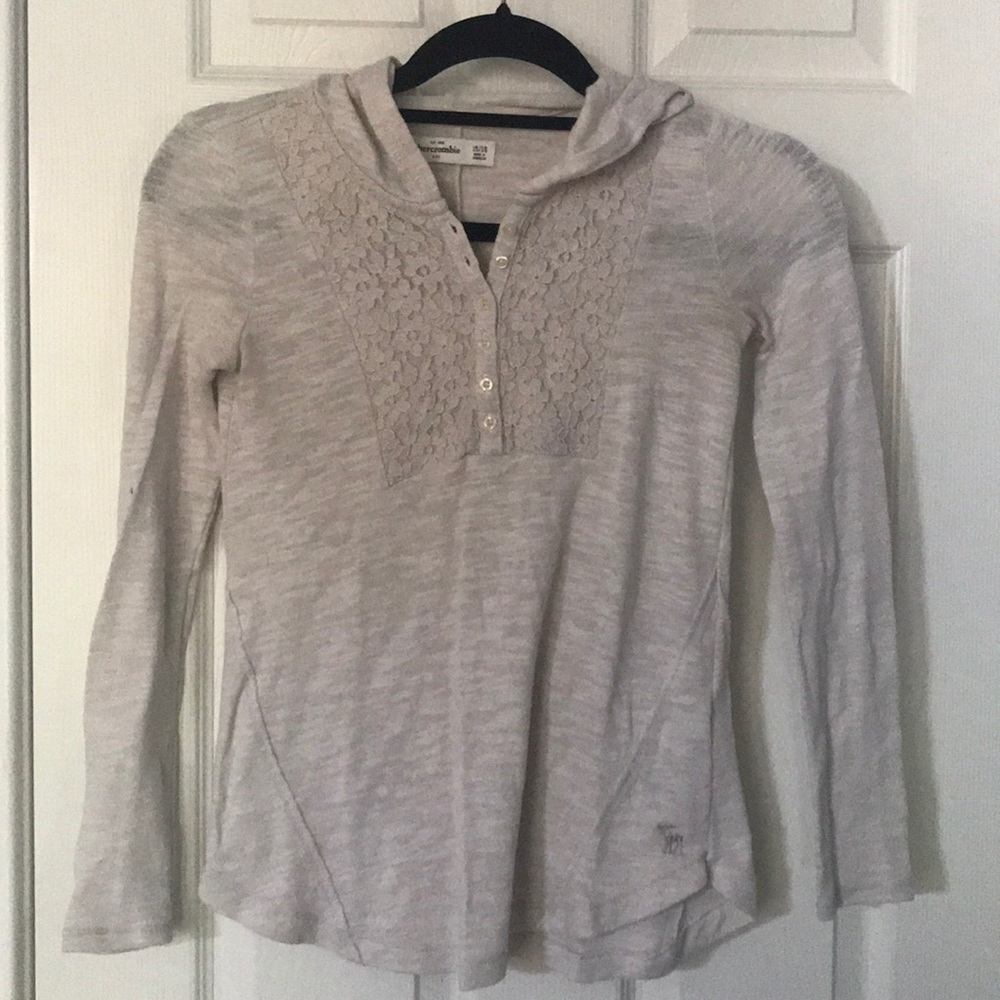 A&F oatmeal/cream hooded sweater